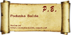 Poduska Balda névjegykártya